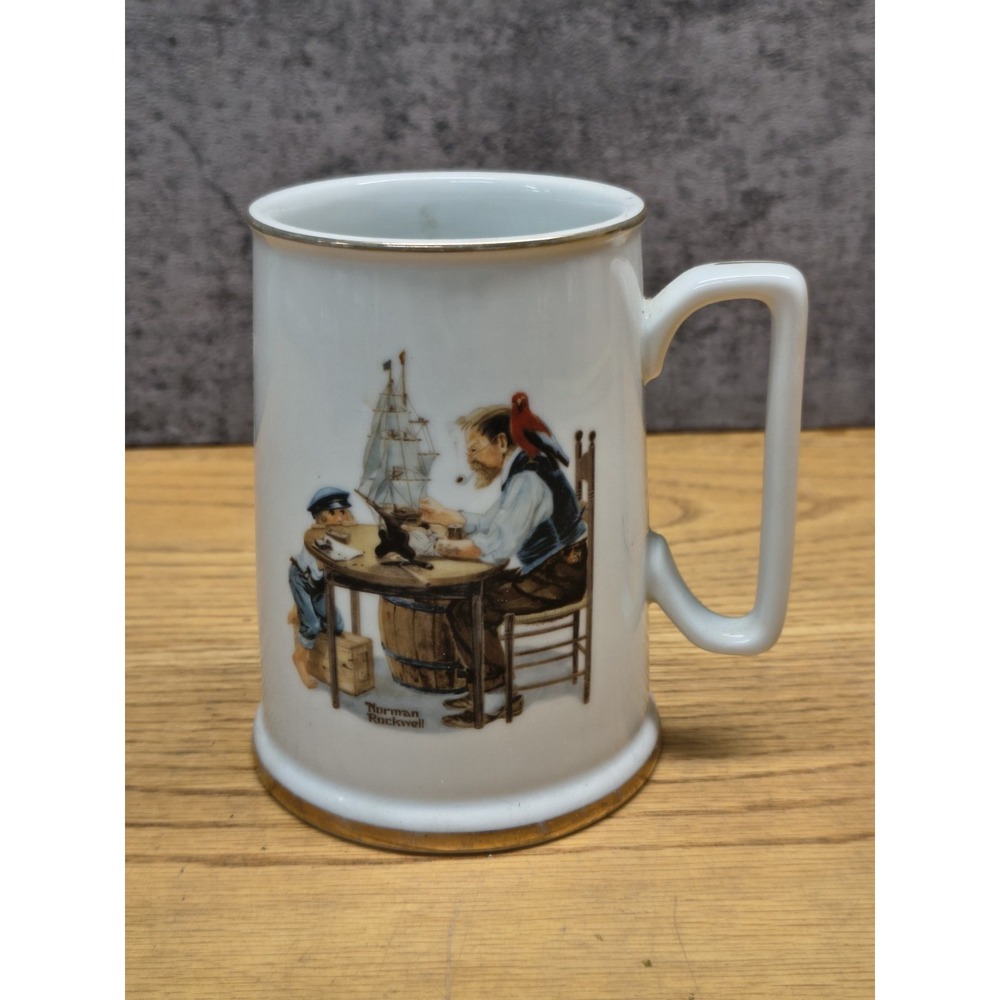 Norman Rockwell~Long John Silver's Mug‎ "River Pilot" 1985. Pre-owned